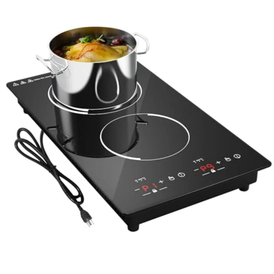 12 Inch Induction Cooktop Two Burner 110V Stainless Steel