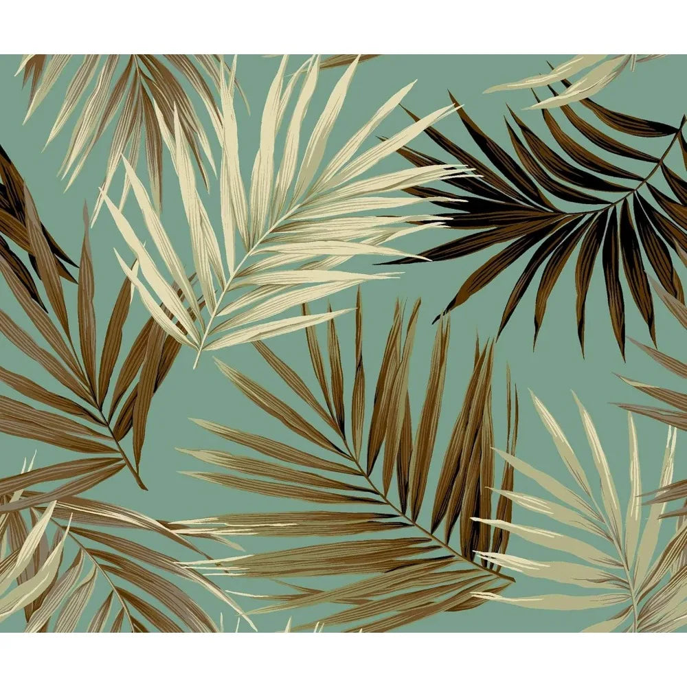 Tropical Palm Leaves 3-Piece Oversized Quilt Set for King Size Bed in Sage