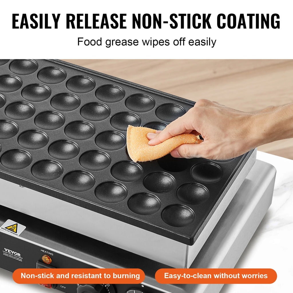 SucceBuy 50Pcs Mini Dutch Pancake Maker Dorayaki Baker Machine Commercial Non-stick Waffle Maker Dual Temp & Time Control