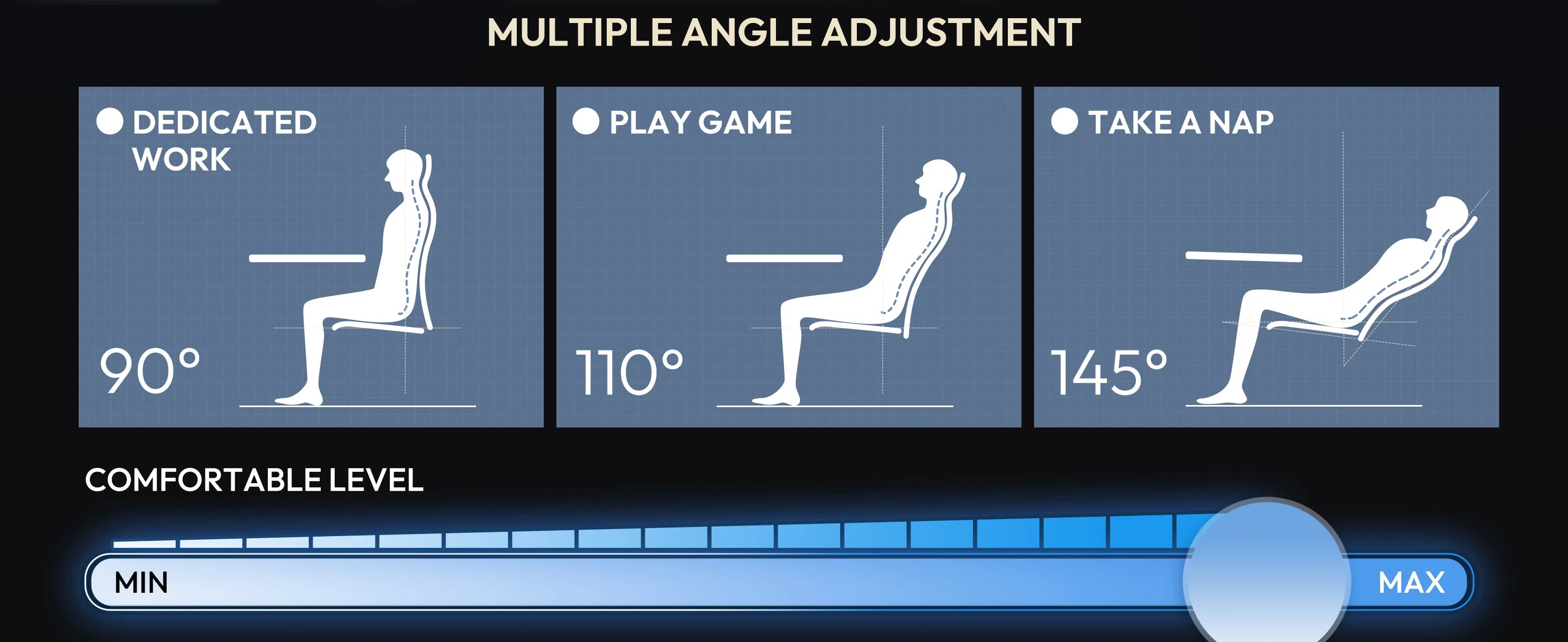 Dowinx Ergonomic Gaming Chair With Massage Lumbar Support And Footrest