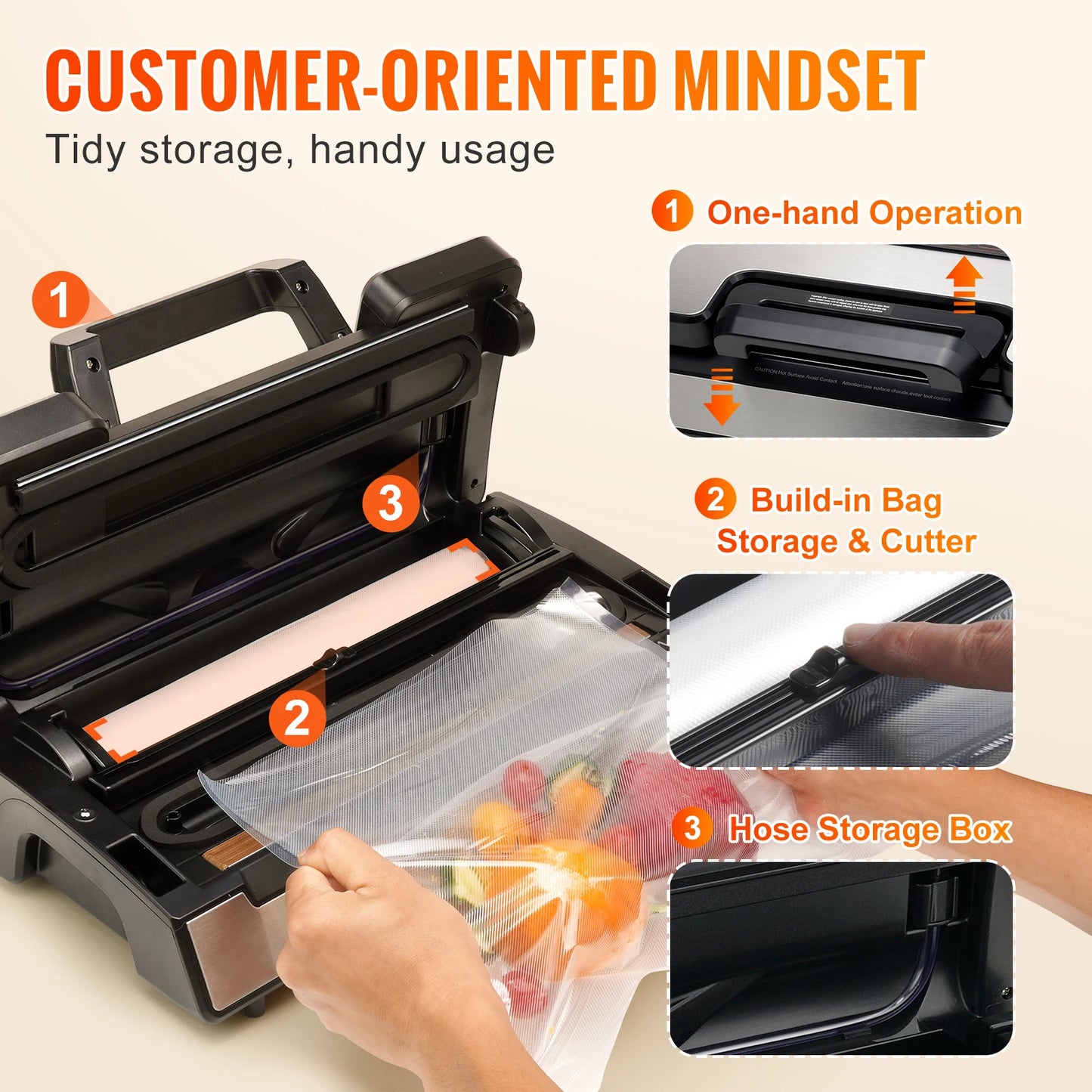 SucceBuy 130W Vacuum Sealer Machine With 90Kpa Free 10 Bags