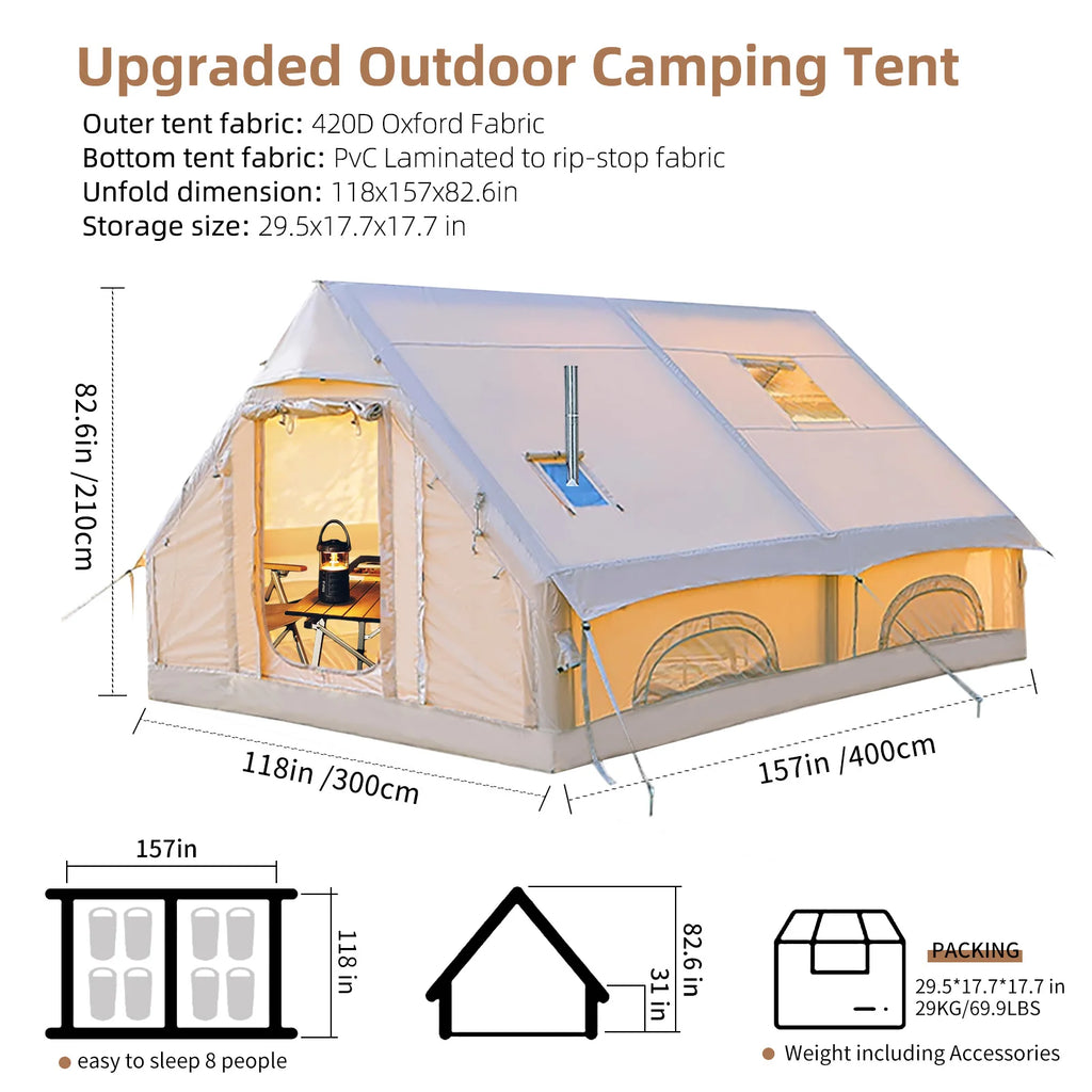 129 Square Feet Inflatable Tent Canopy For Outdoor Playhouse
