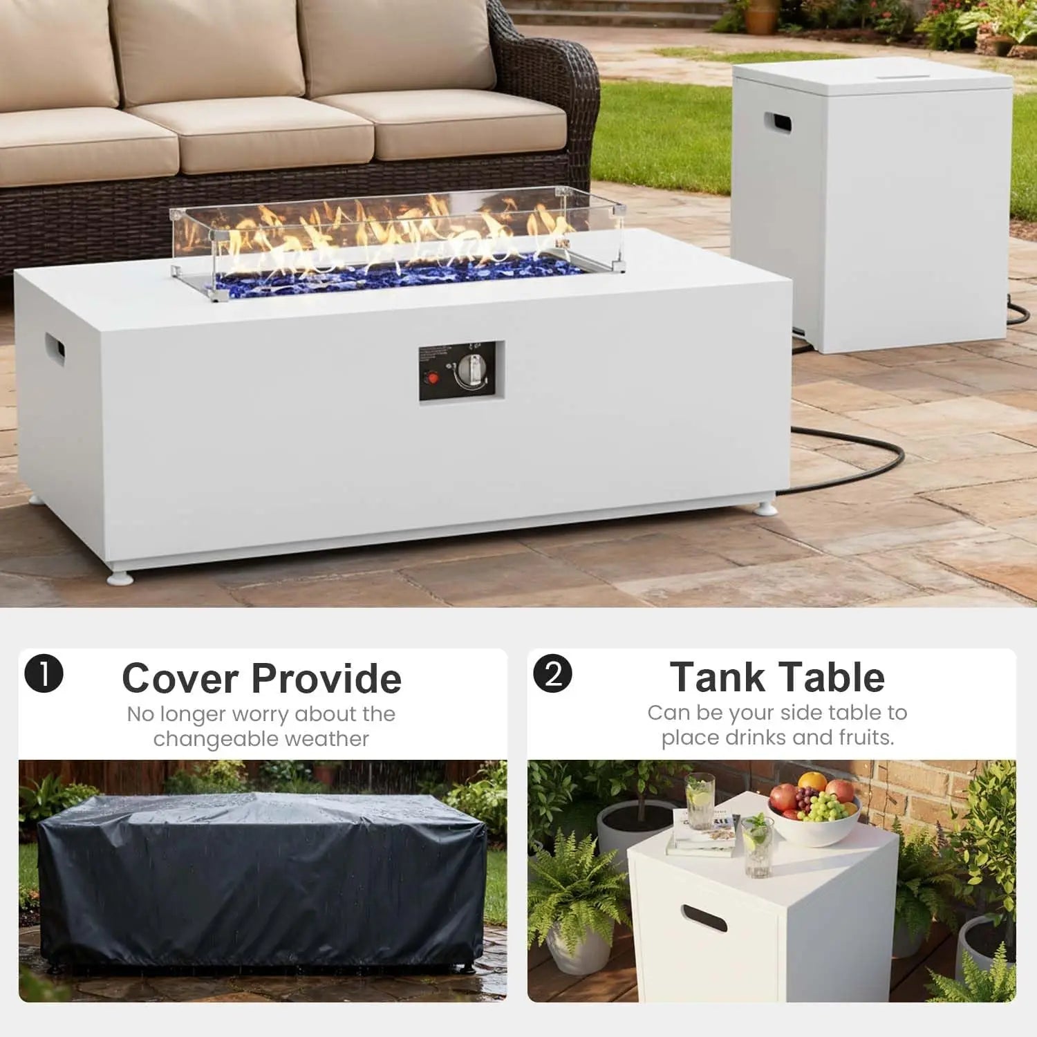 42 Inch Propane Fire Pit Table Set With Tank Holder
