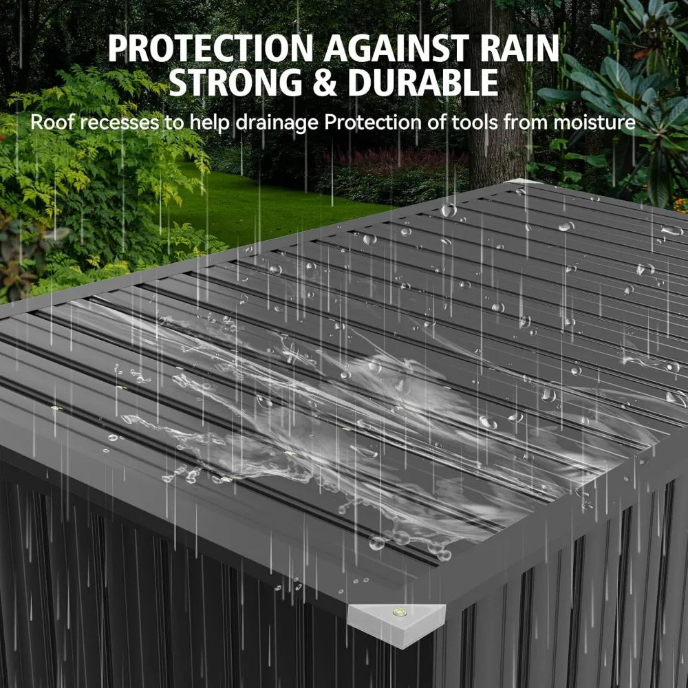 79 Cu Ft Premium Outdoor Metal Storage Shed With Lid