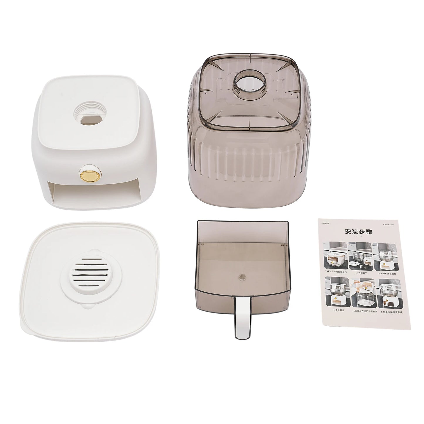 22Lbs Rice Dispenser,Large Sealed Grain Storage Container with Rice Cup Food Dispenser Kitchen Organizer for Rice, Beans, Grains