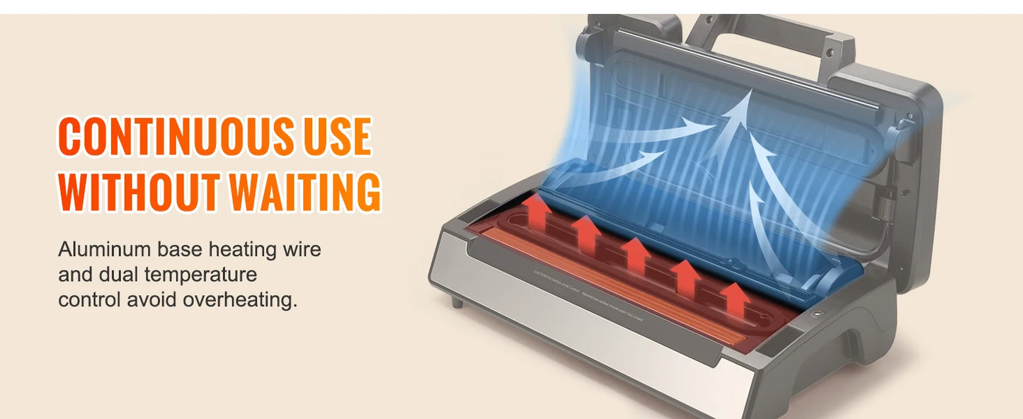 SucceBuy 130W Vacuum Sealer Machine With 90Kpa Free 10 Bags