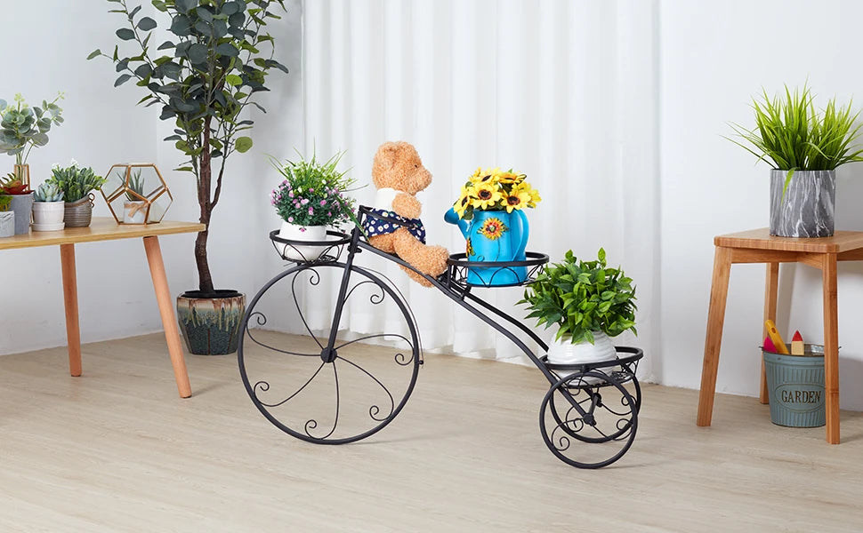 3 Tier Bicycle Plant Stand Metal Flower Pot Holder for Home Garden Patio
