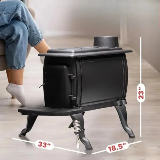 Cast Iron Wood Stove 54,000 BTU With Cool Touch Handle