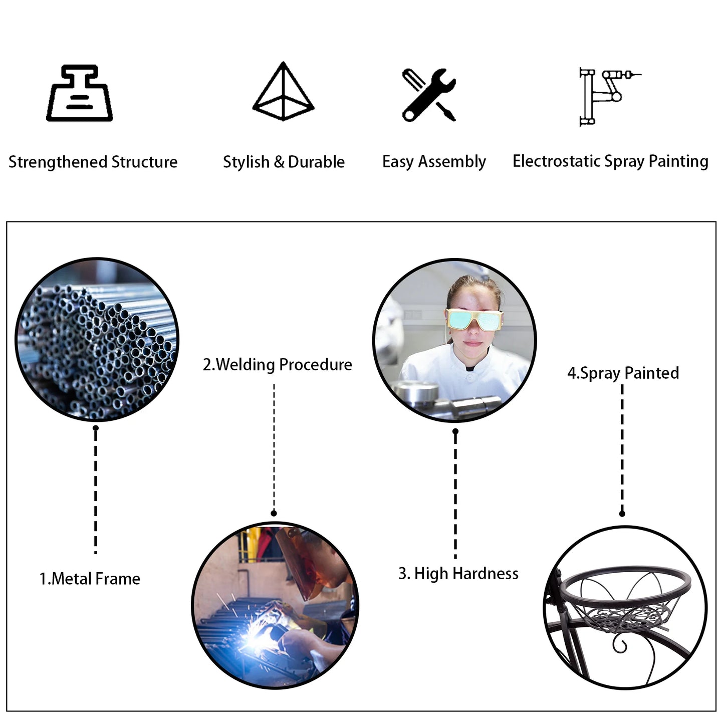 3 Tier Bicycle Plant Stand Metal Flower Pot Holder for Home Garden Patio