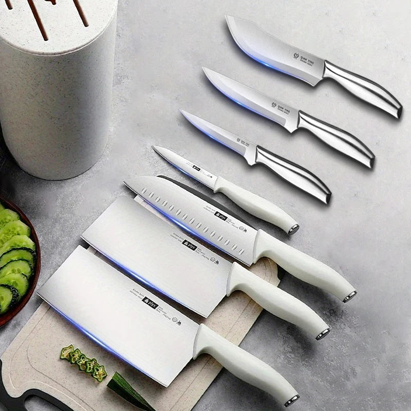 7 Piece Kitchen Knife Set Bone Cutting Slicing Chef Knife
