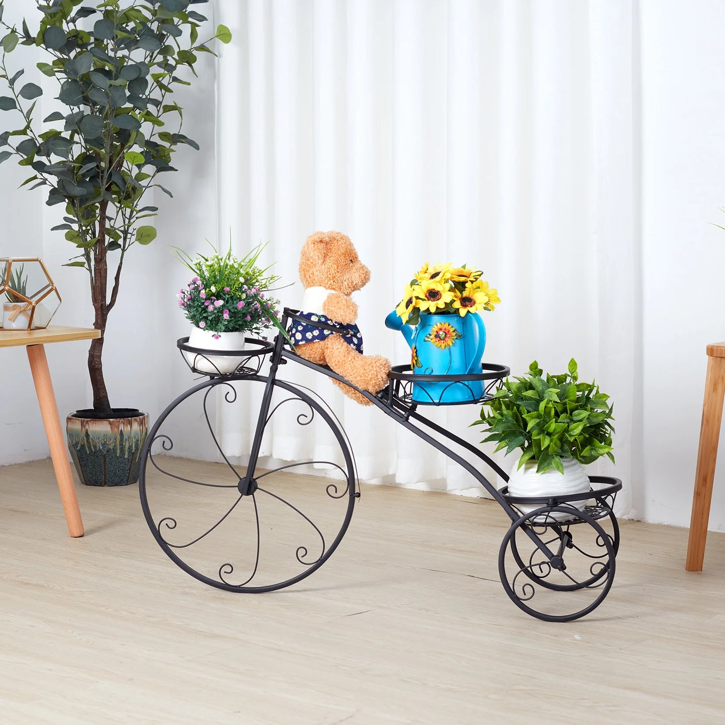 3 Tier Bicycle Plant Stand Metal Flower Pot Holder for Home Garden Patio