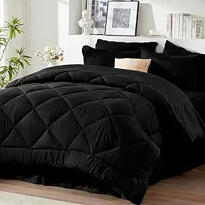 Black All Season King Size Comforter Set Bed In Bag
