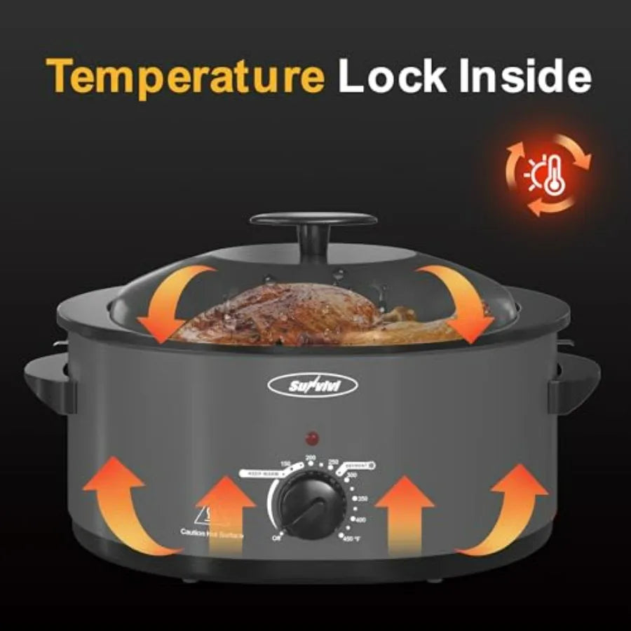 Electric Turkey Roaster With Self Basting Lid 8 Qt Stainless