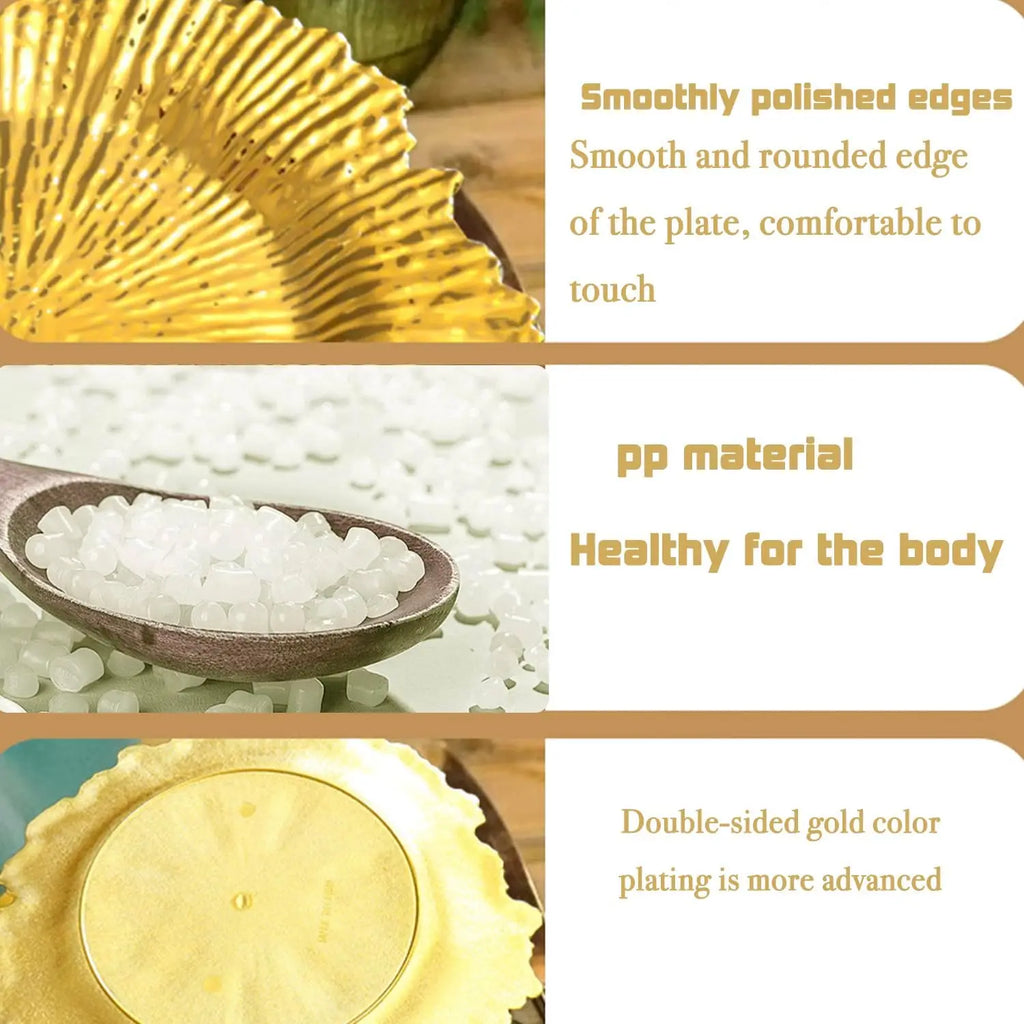 Gold 13 Inch Charger Plates Matte Reef Ruffled Rim 100Pcs