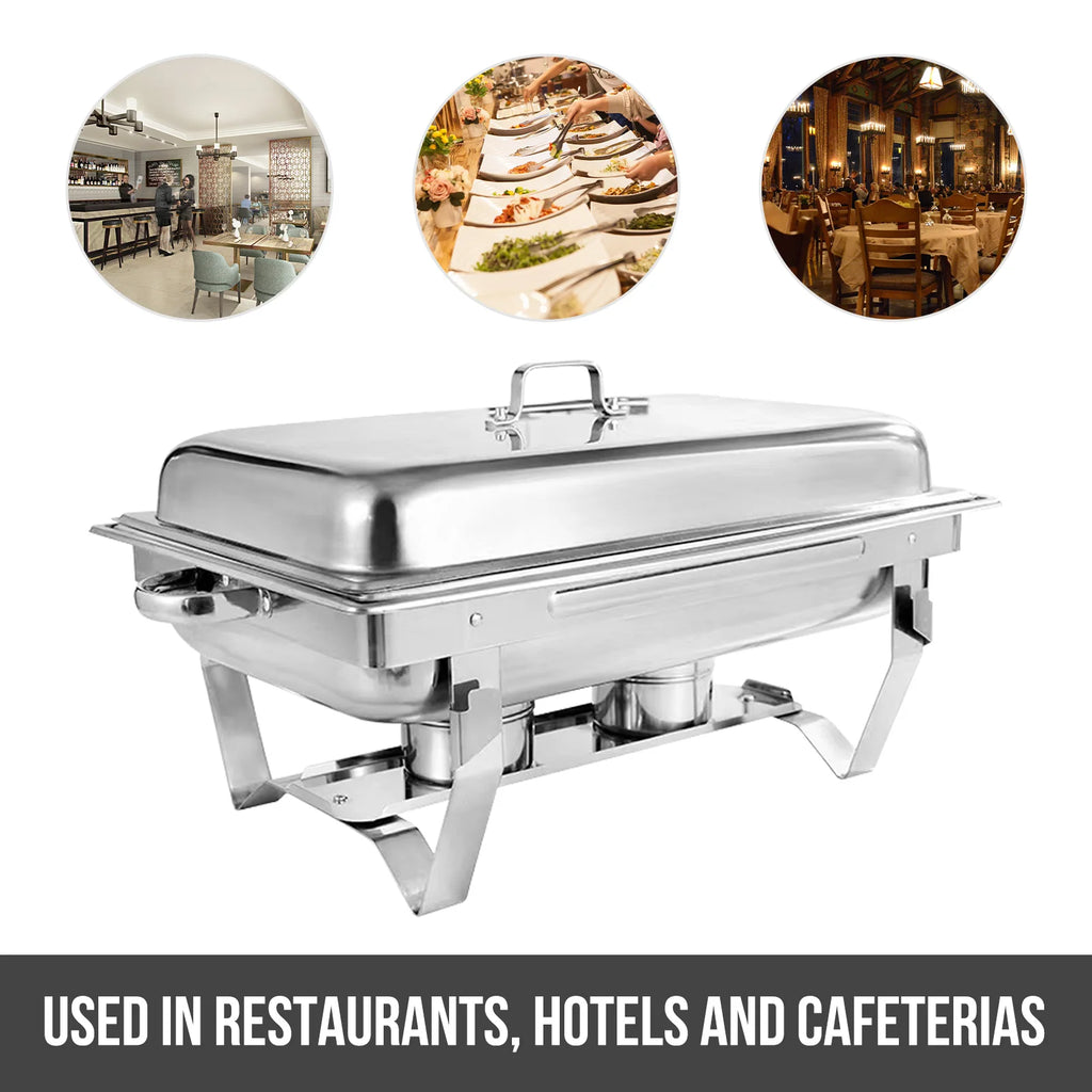 4PCS Stainless Steel Chafer Full Size Chafer Chafing Dish Buffet Set