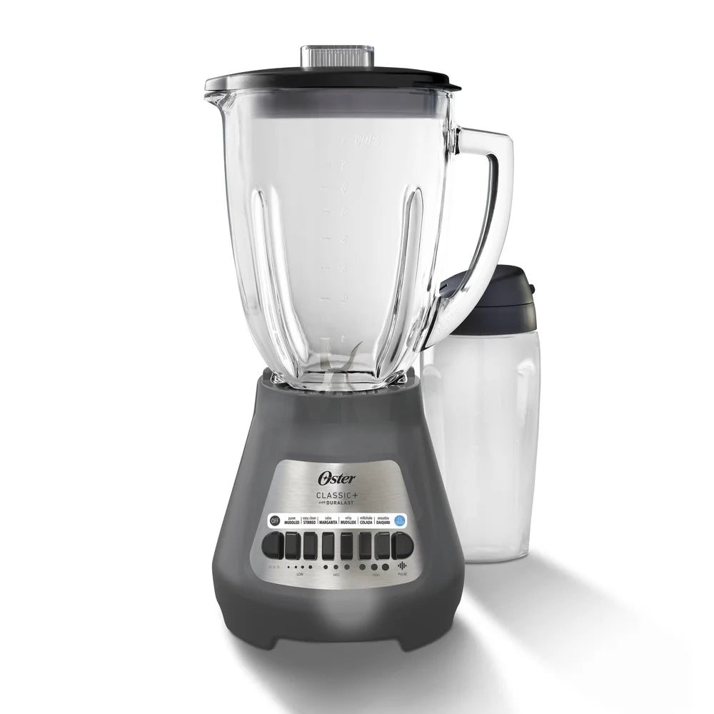 XL 8-Cup Glass Jar Blender with 20oz Blend-N-Go Cup 8 Speeds 700W Powerful Motor Stainless Steel Blade Smoothies Cocktails
