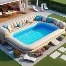 Commercial Inflatable Sofa Pool Lounge For Outdoor Party Fun