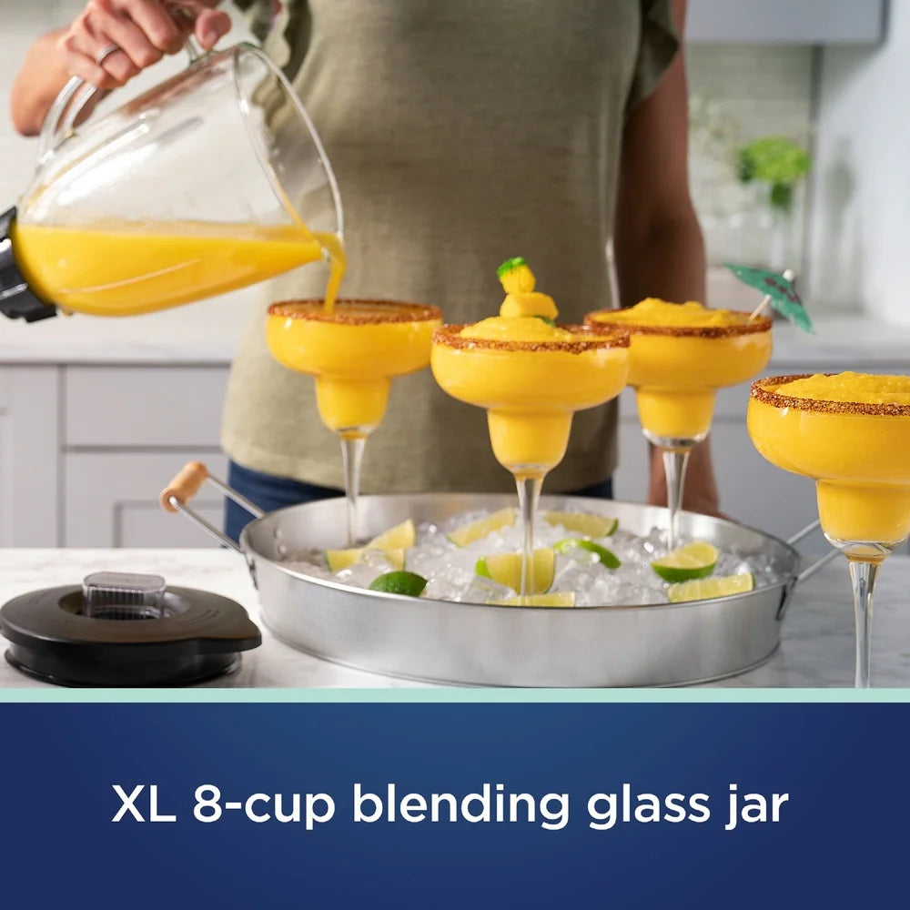 XL 8-Cup Glass Jar Blender with 20oz Blend-N-Go Cup 8 Speeds 700W Powerful Motor Stainless Steel Blade Smoothies Cocktails