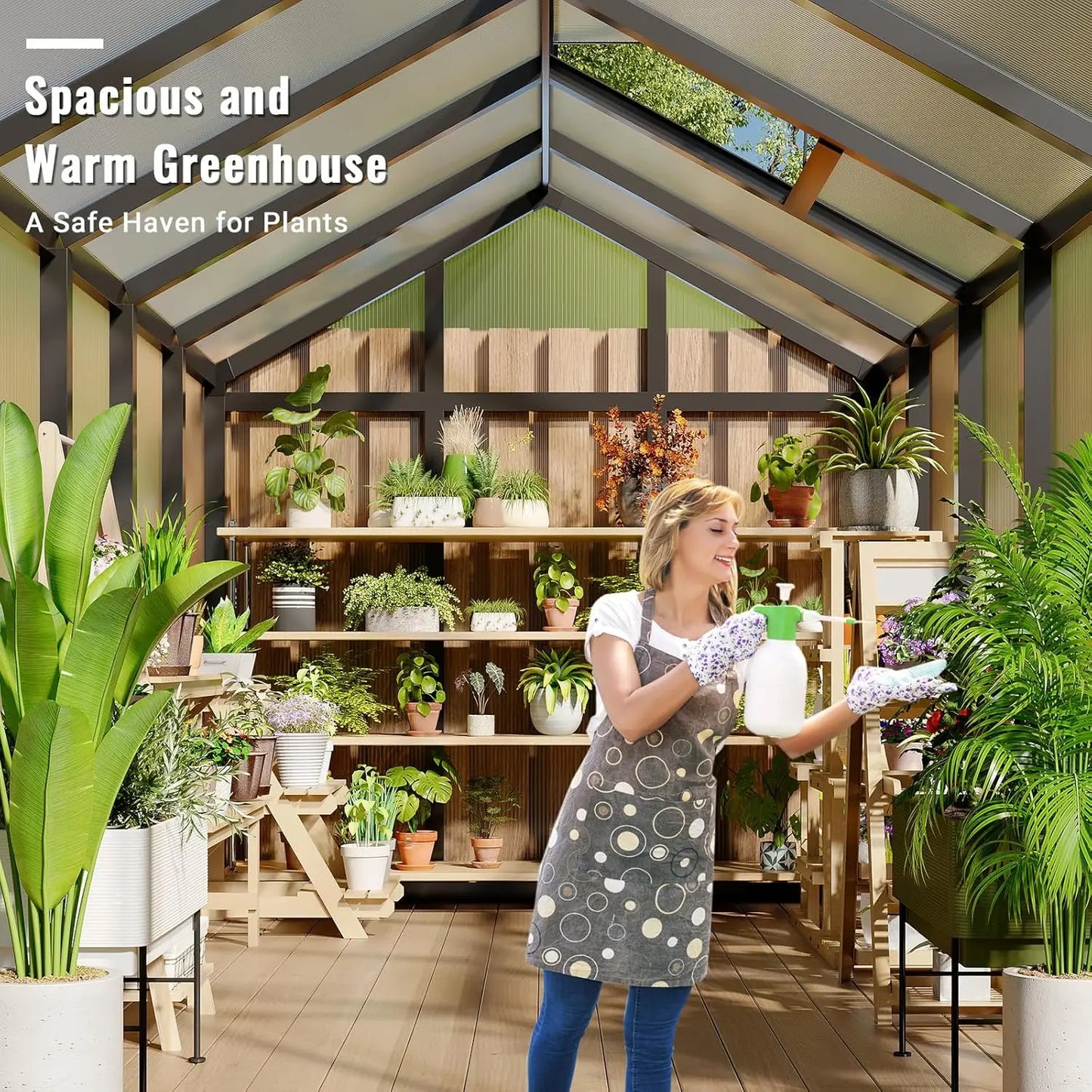 6x10 Ft Outdoor Greenhouse Polycarbonate Quick Setup
