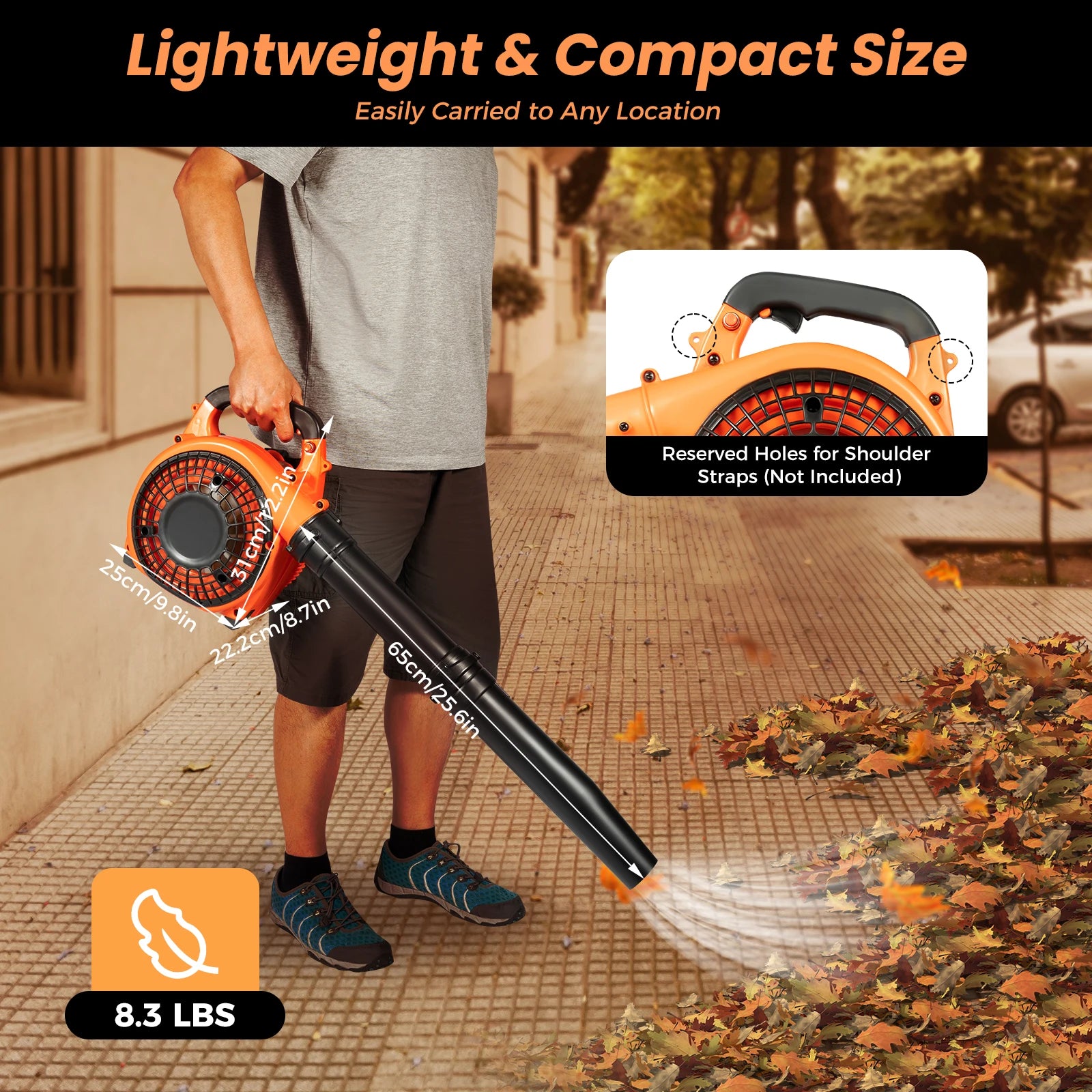 Gas Powered 2 Stroke Leaf Blower Yard Cleanup Tool Handheld