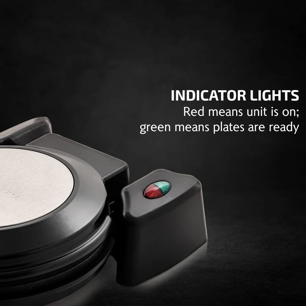 Belgian Waffle Maker 180° Rotating Non-Stick Plates Indicator Light Easy Cleanup Kitchen Appliance Perfect Gift All Occasions