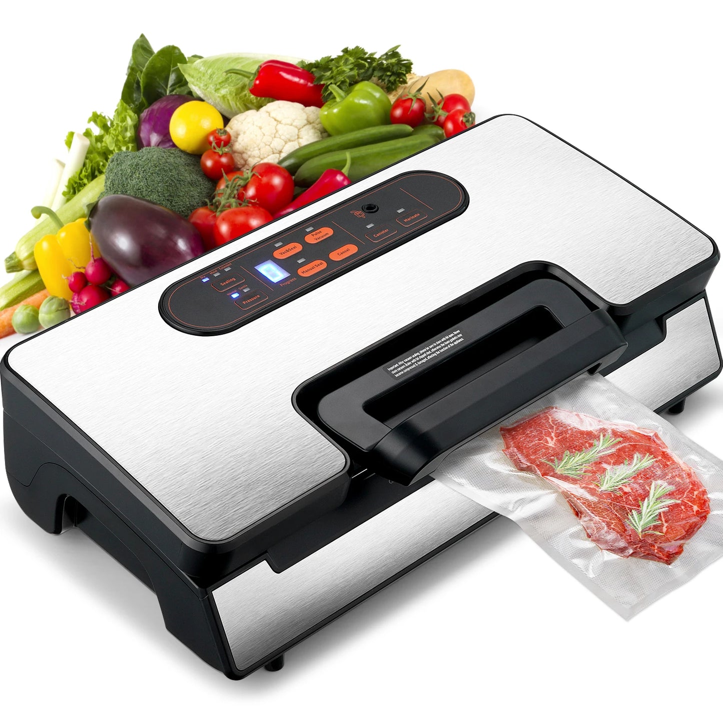 SucceBuy 130W Vacuum Sealer Machine With 90Kpa Free 10 Bags